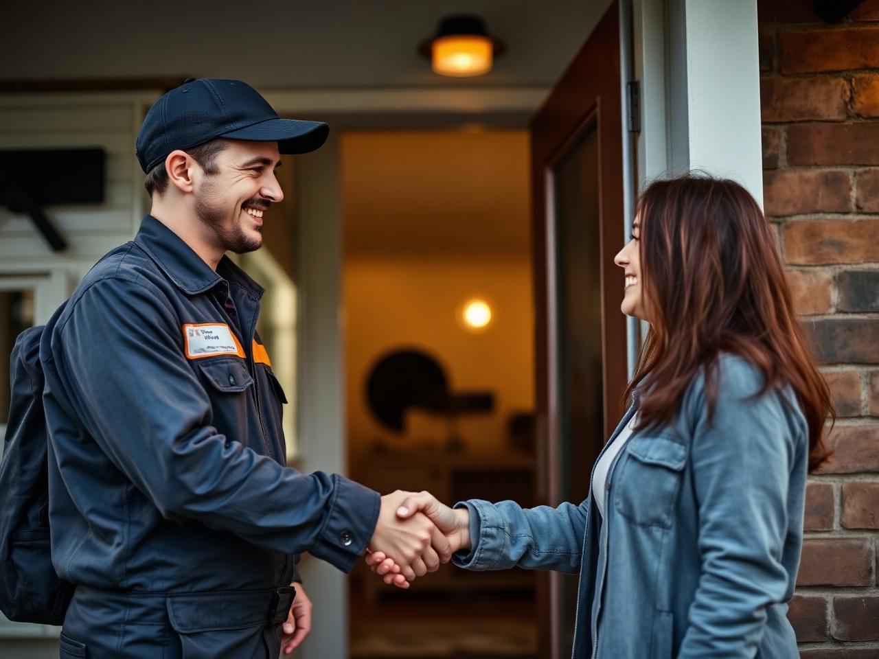 Blast It Pest Control technician with Sydney customer